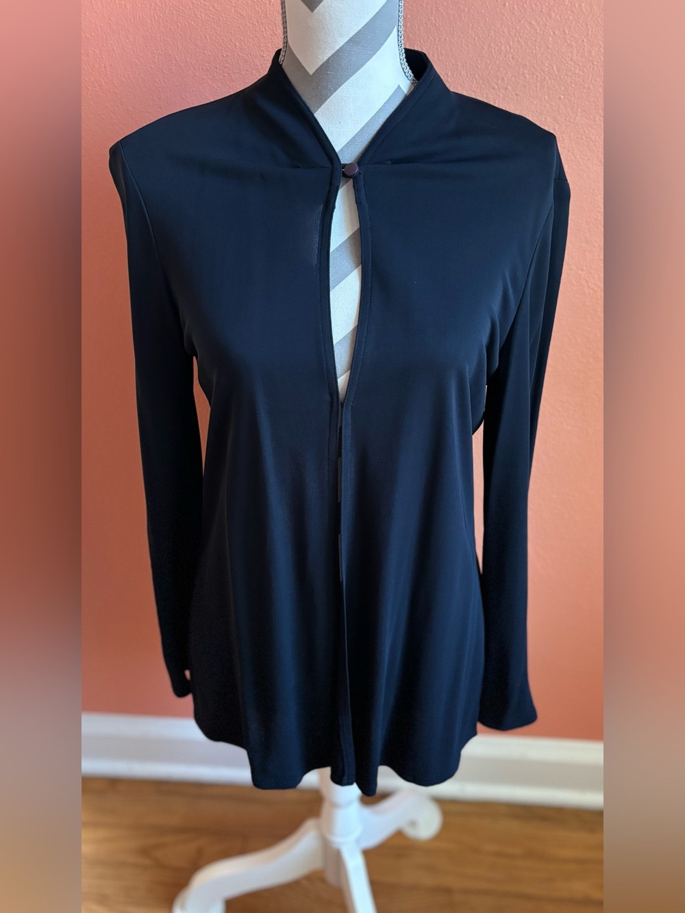 Vtg Oscar de la Renta Black Long-Sleeve Viscose Cover